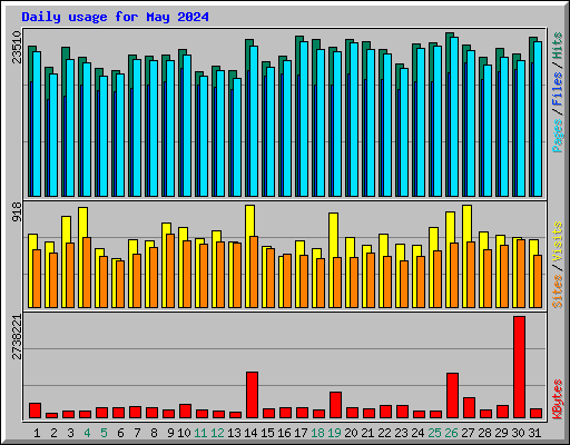 Daily usage for May 2024