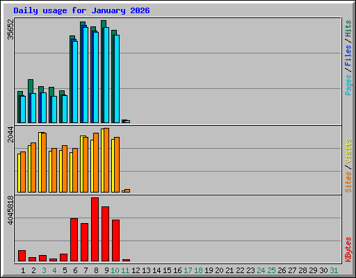 Daily usage for January 2026