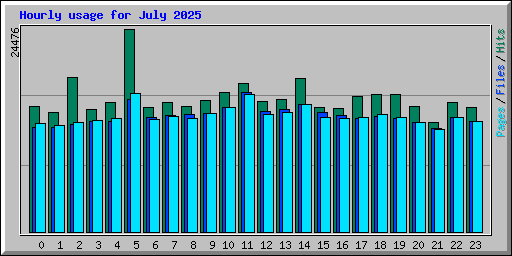 Hourly usage for July 2025