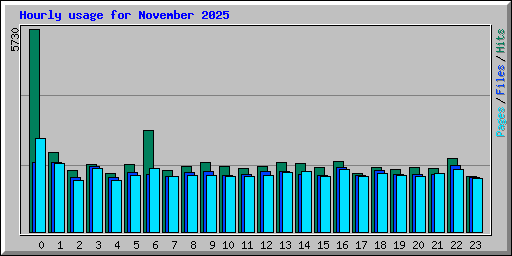 Hourly usage for November 2025